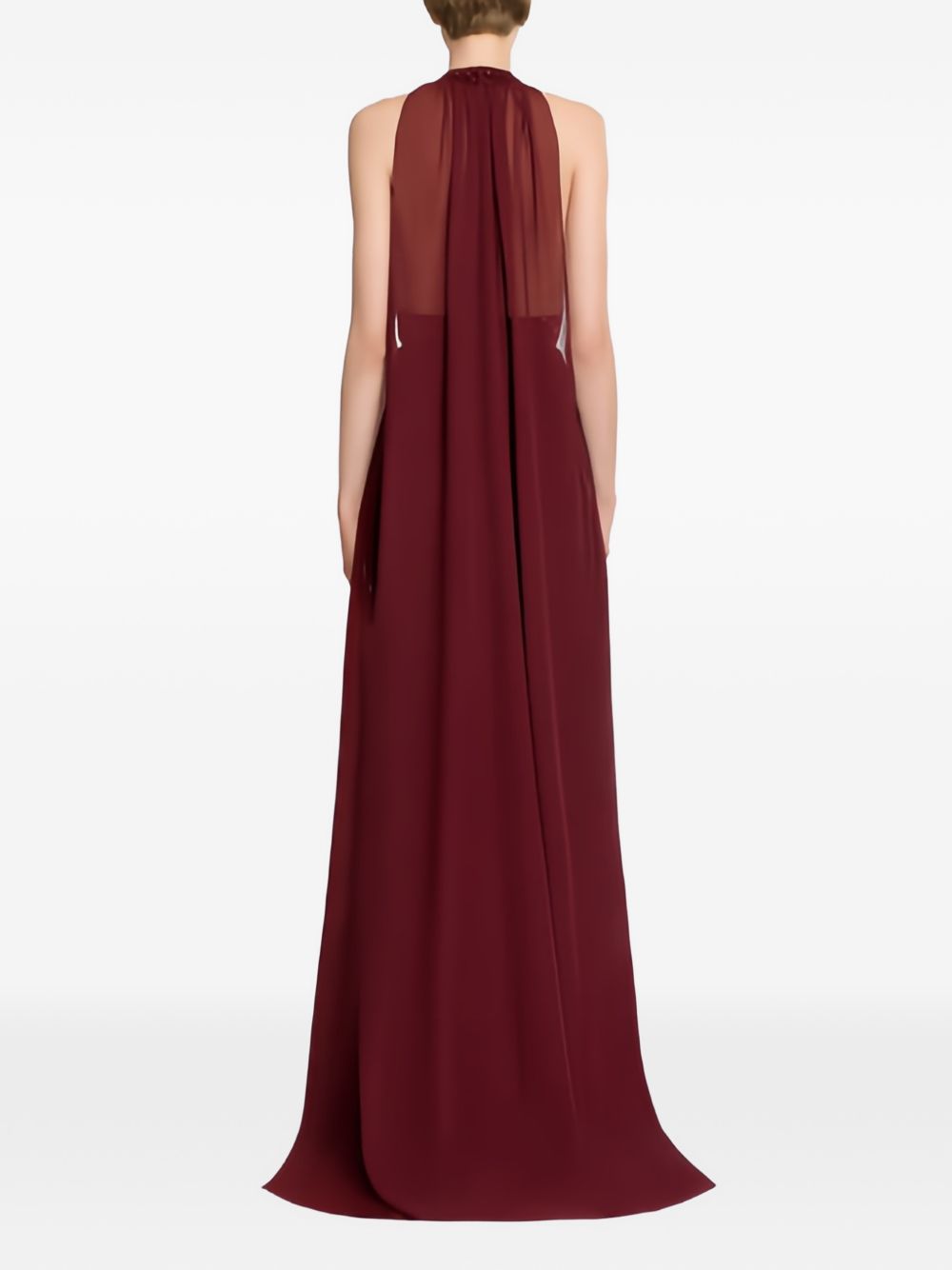 Abito maxi con perline in bordeaux Elie saab - donna 