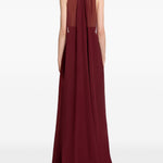 Abito maxi con perline in bordeaux Elie saab - donna 