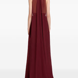 Abito maxi con perline in bordeaux Elie saab - donna 