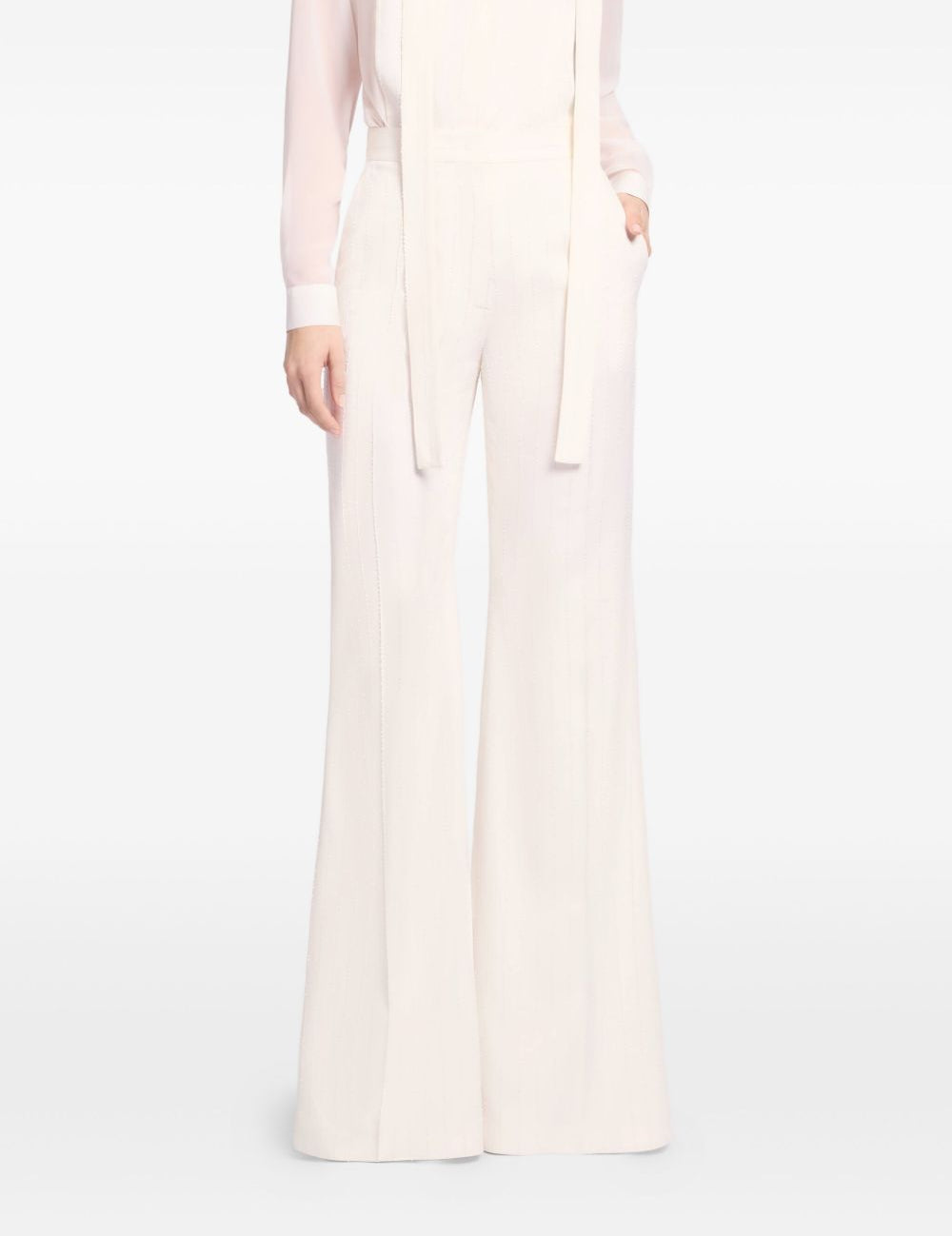 Pantaloni gessati in avorio Elie Saab - donna 