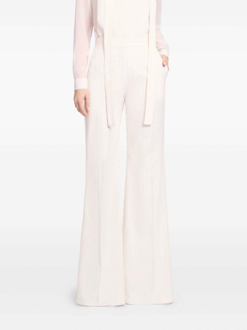 Pantaloni gessati in avorio Elie Saab - donna 