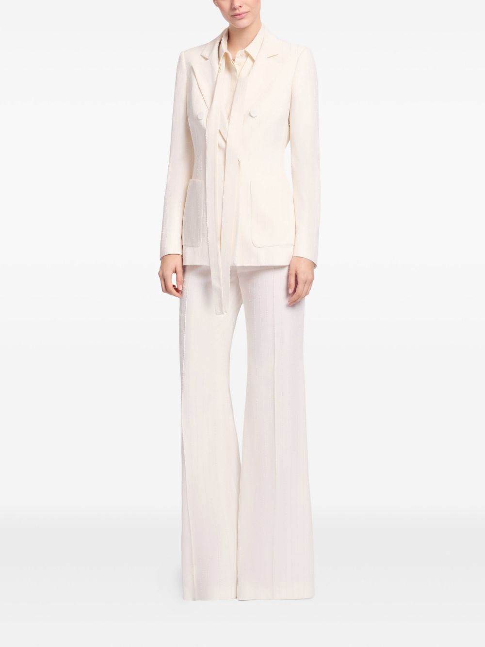 Pantaloni gessati in avorio Elie Saab - donna 