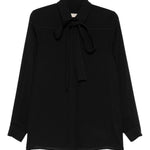 Camicia con fiocco in seta in nero Elie saab - donna 