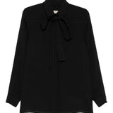 Camicia con fiocco in seta in nero Elie saab - donna 