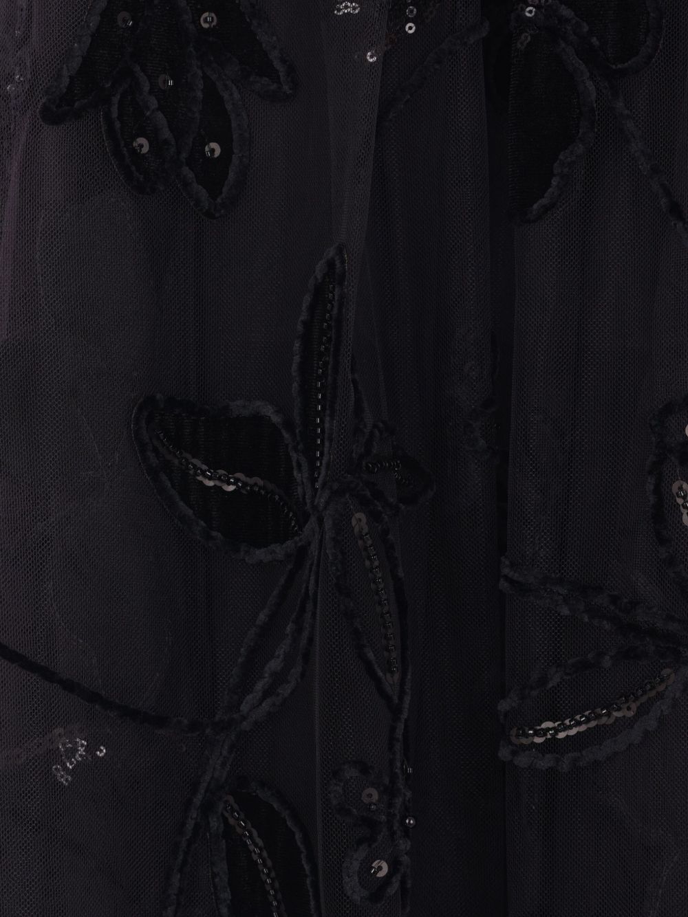 Gonna midi con ricami floreali in nero Elie saab - donna 