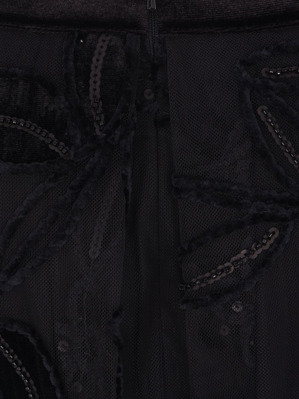Gonna midi con ricami floreali in nero Elie saab - donna 