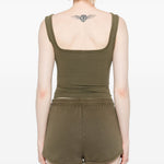 Canotta con scollo quadrato in verde Entire studios- donna 