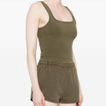 Canotta con scollo quadrato in verde Entire studios- donna 