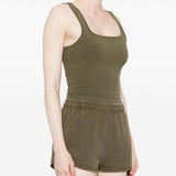Canotta con scollo quadrato in verde Entire studios- donna 