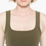 Canotta con scollo quadrato in verde Entire studios- donna 