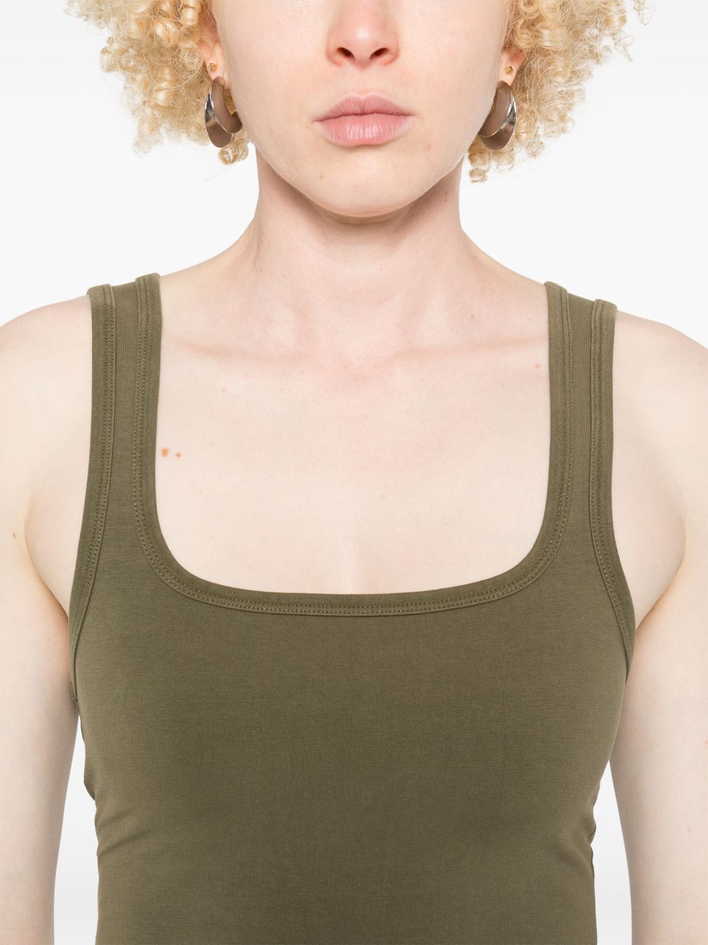 Canotta con scollo quadrato in verde Entire studios- donna 