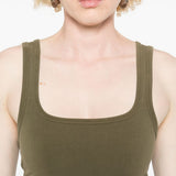 Canotta con scollo quadrato in verde Entire studios- donna 