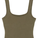 Canotta con scollo quadrato in verde Entire studios- donna 