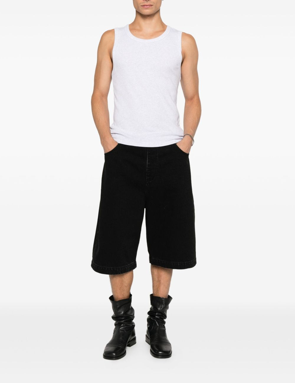 Shorts con vita elasticata in nero Entire studios - unisex 