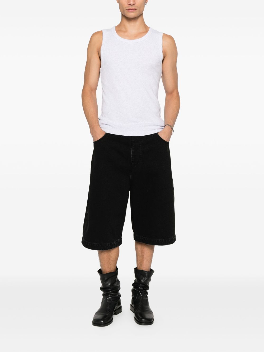 Shorts con vita elasticata in nero Entire studios - unisex 