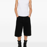 Shorts con vita elasticata in nero Entire studios - unisex 