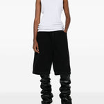 Shorts con vita elasticata in nero Entire studios - unisex 