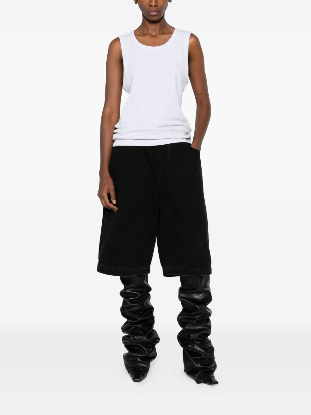 Shorts con vita elasticata in nero Entire studios - unisex 