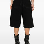 Shorts con vita elasticata in nero Entire studios - unisex 
