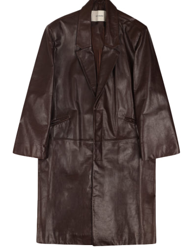 Cappotto monopetto in pelle in marrone Entire Studios - unisex 