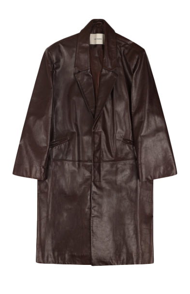 Cappotto monopetto in pelle in marrone Entire Studios - unisex 