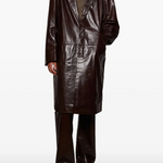 Cappotto monopetto in pelle in marrone Entire Studios - unisex 