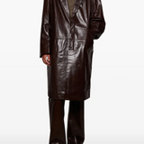 Cappotto monopetto in pelle in marrone Entire Studios - unisex 