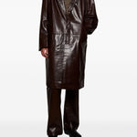 Cappotto monopetto in pelle in marrone Entire Studios - unisex 