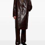 Cappotto monopetto in pelle in marrone Entire Studios - unisex 