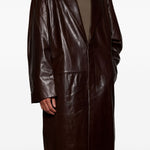 Cappotto monopetto in pelle in marrone Entire Studios - unisex 