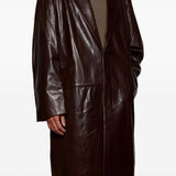 Cappotto monopetto in pelle in marrone Entire Studios - unisex 