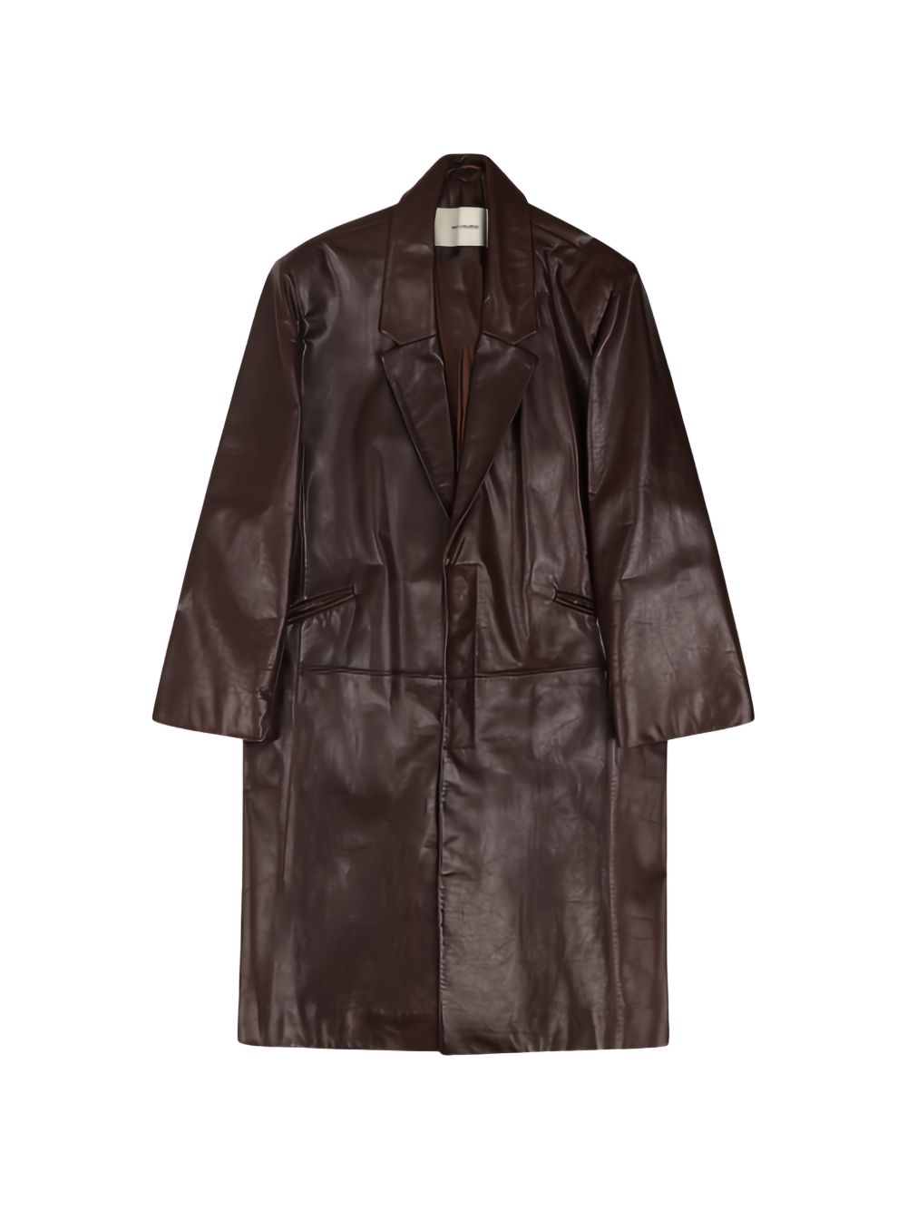 Cappotto monopetto in pelle in marrone Entire Studios - unisex 