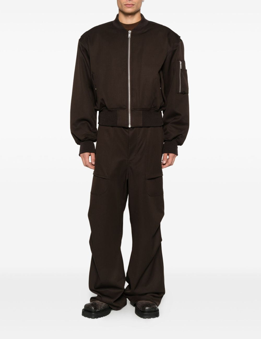 Pantaloni cargo con coulisse in marrone Entire studios - unisex 