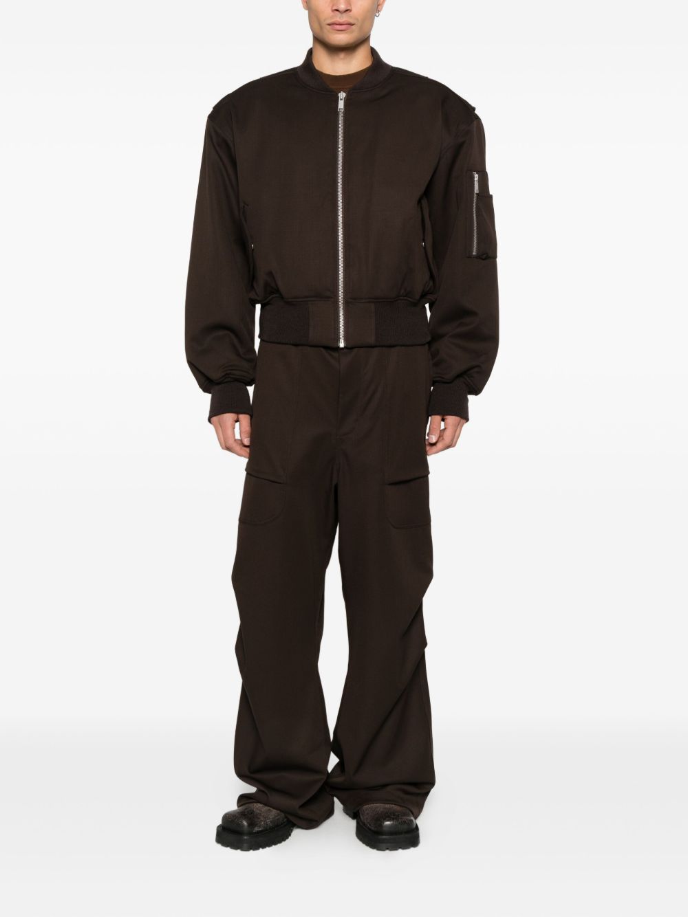 Pantaloni cargo con coulisse in marrone Entire studios - unisex 