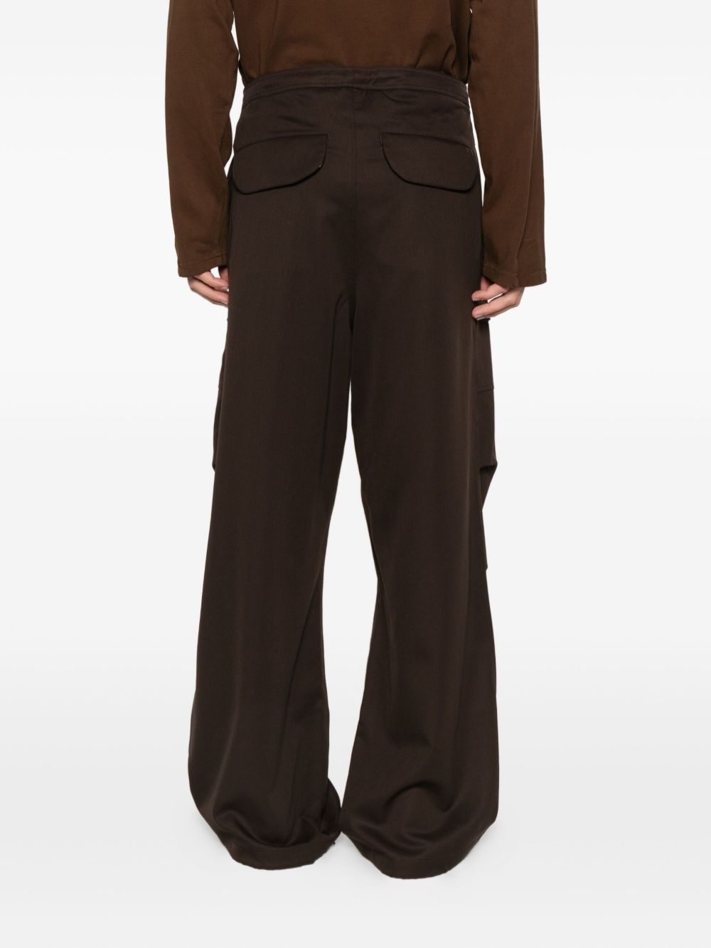 Pantaloni cargo con coulisse in marrone Entire studios - unisex 