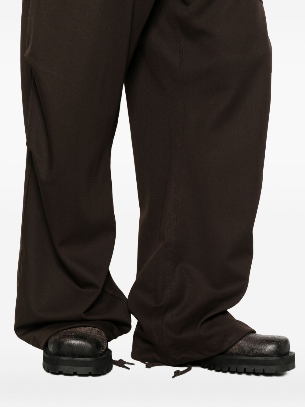 Pantaloni cargo con coulisse in marrone Entire studios - unisex 