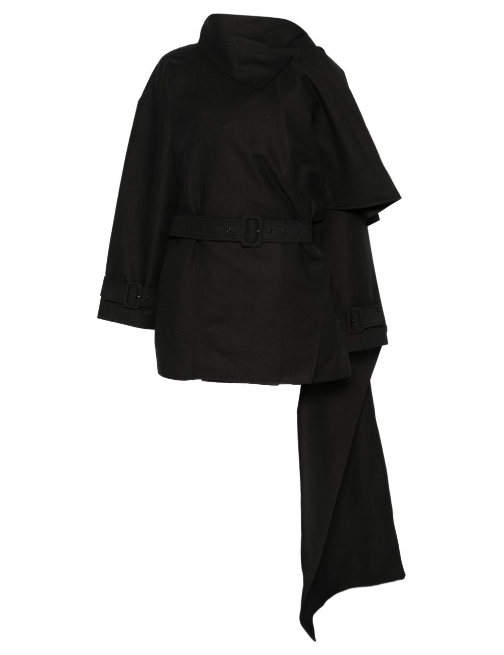 Cappotto con dettaglio sciarpa in nero Entire studios - donna 