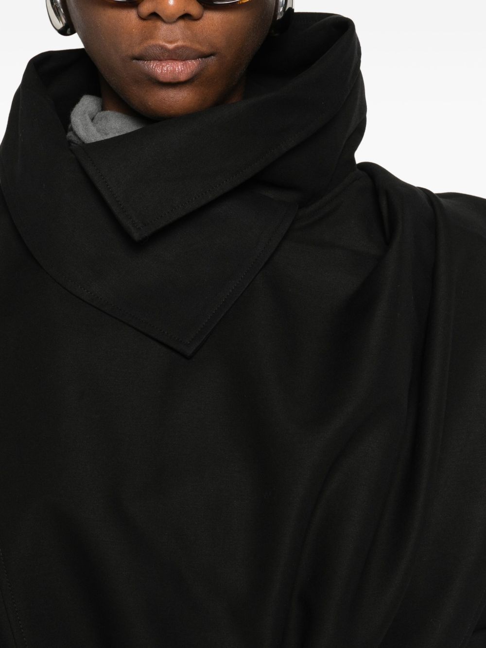 Cappotto con dettaglio sciarpa in nero Entire studios - donna 