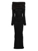 Entire Studios women's black off-the-shoulder maxi dress