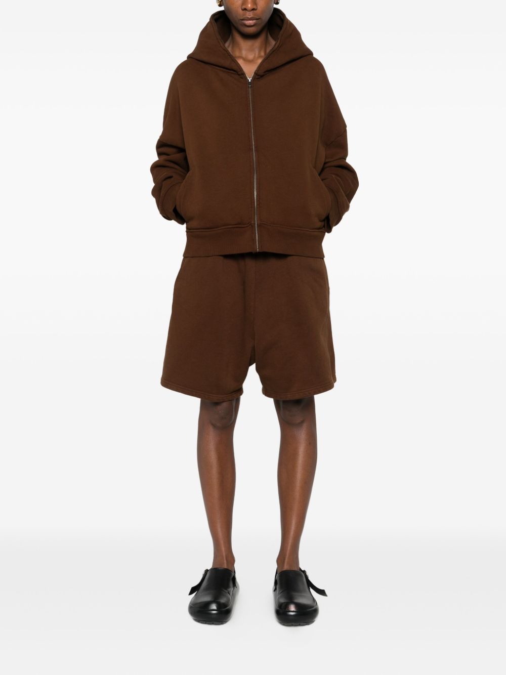 Felpa con zip in marrone Entire studios - unisex 