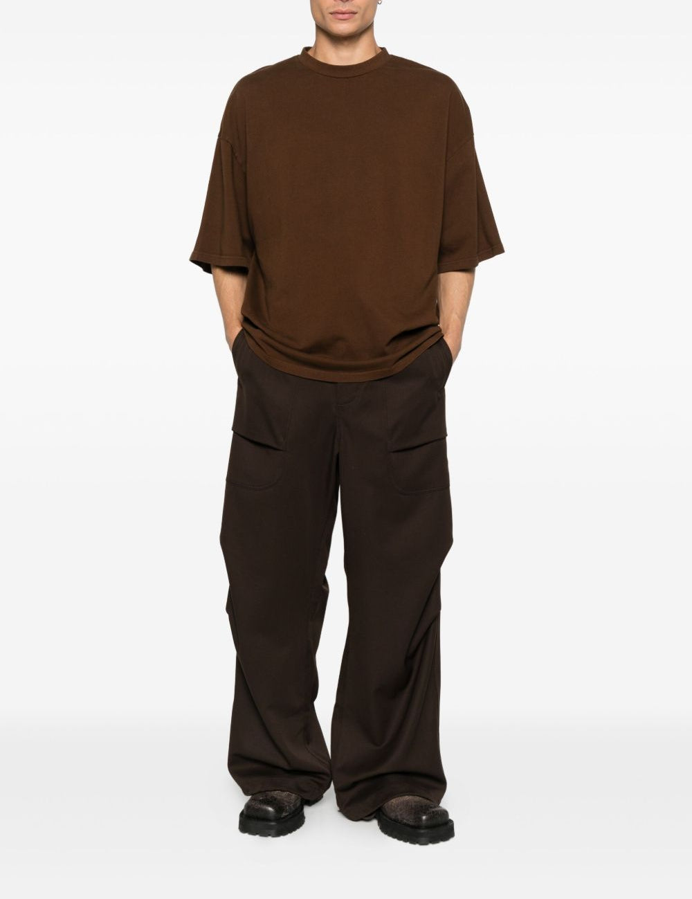 T-shirt a manica corta in marrone  Entire studios - unisex 