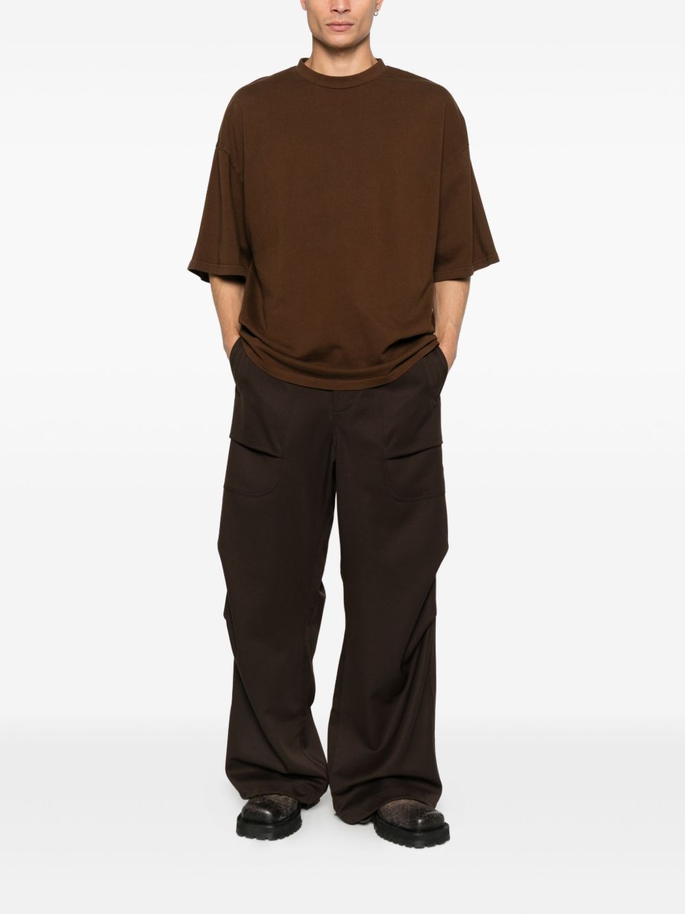 T-shirt a manica corta in marrone  Entire studios - unisex 