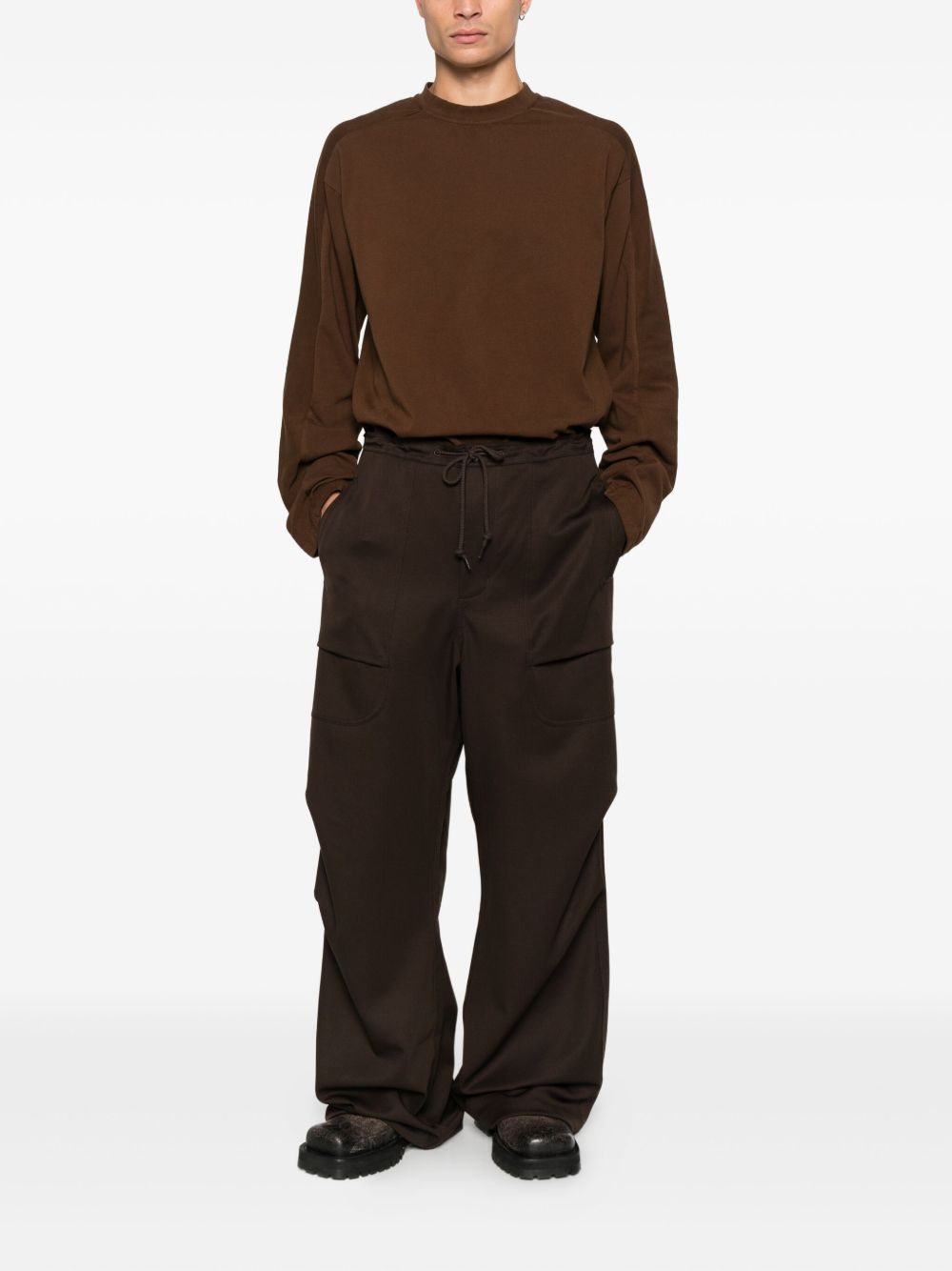 Felpa a manica lunga in marrone Entire studios - unisex 