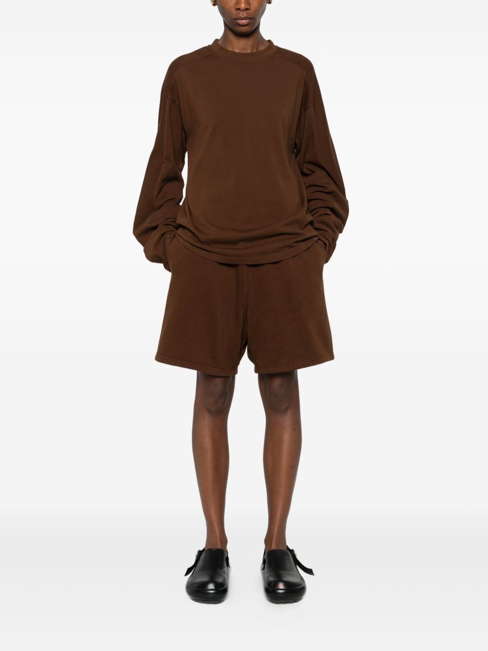 Felpa a manica lunga in marrone Entire studios - unisex 