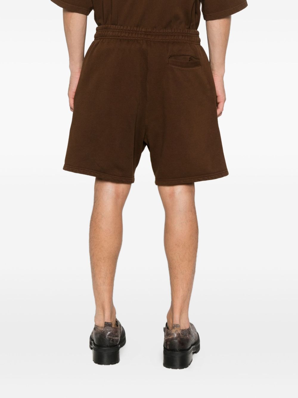 Shorts con vita elasticata in marrone Entire studios - unisex 