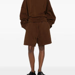 Shorts con vita elasticata in marrone Entire studios - unisex 