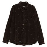 Camicia a coste con ricami  in marrone ERL - uomo 