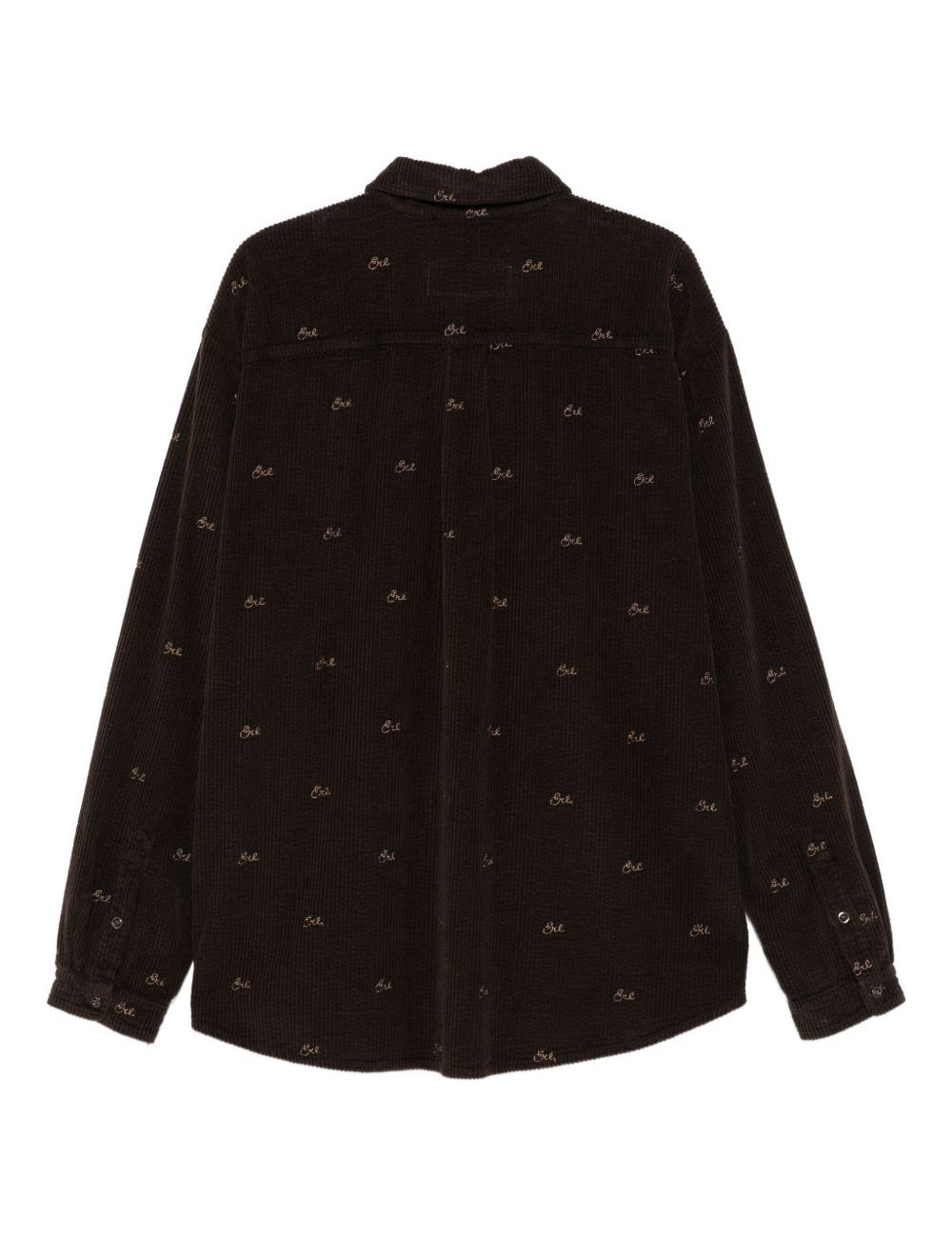 Camicia a coste con ricami  in marrone ERL - uomo 