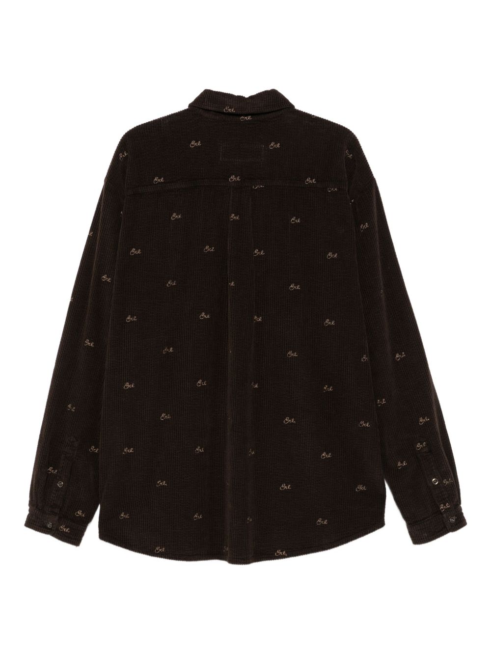 Camicia a coste con ricami  in marrone ERL - uomo 