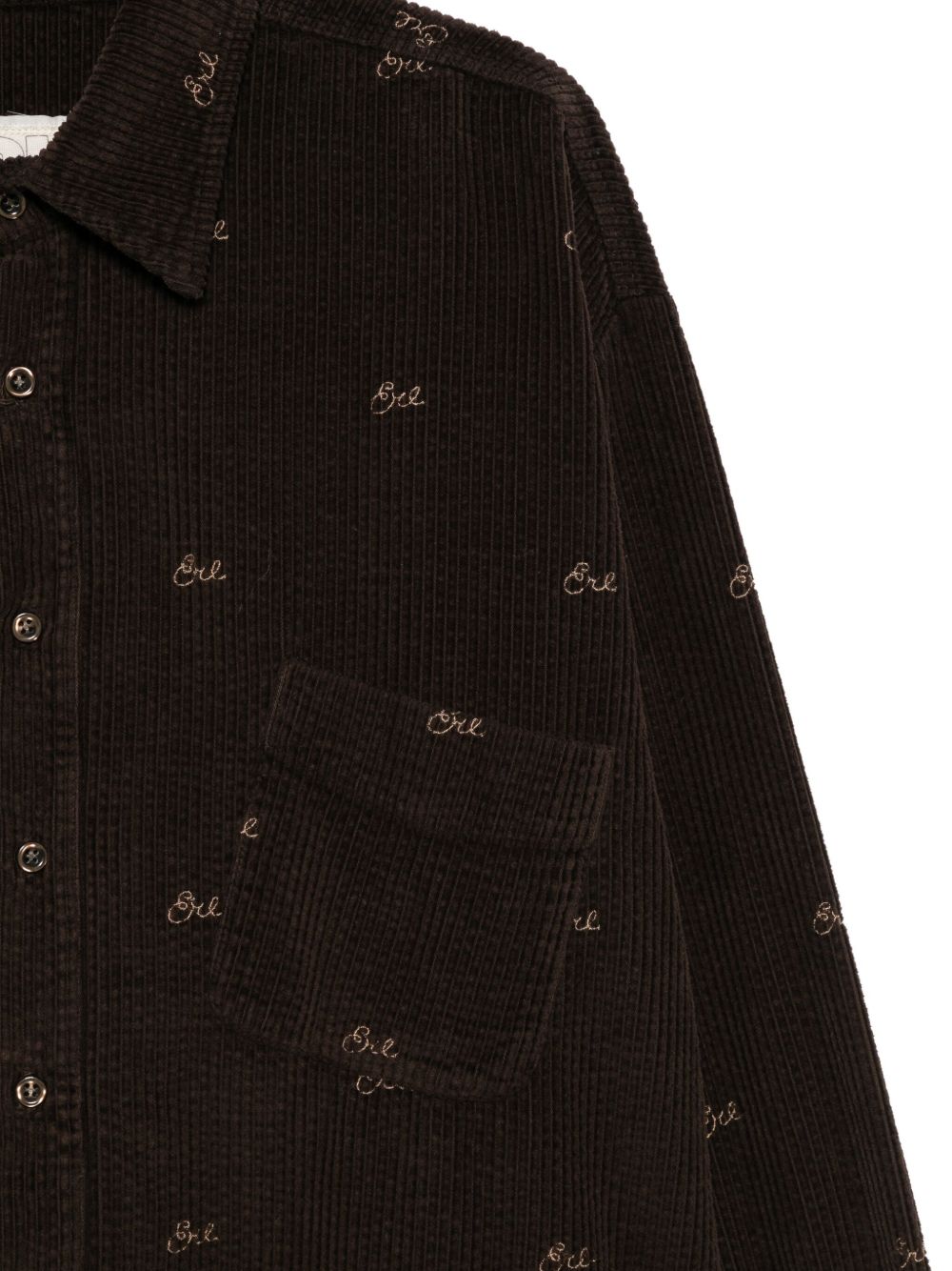 Camicia a coste con ricami  in marrone ERL - uomo 